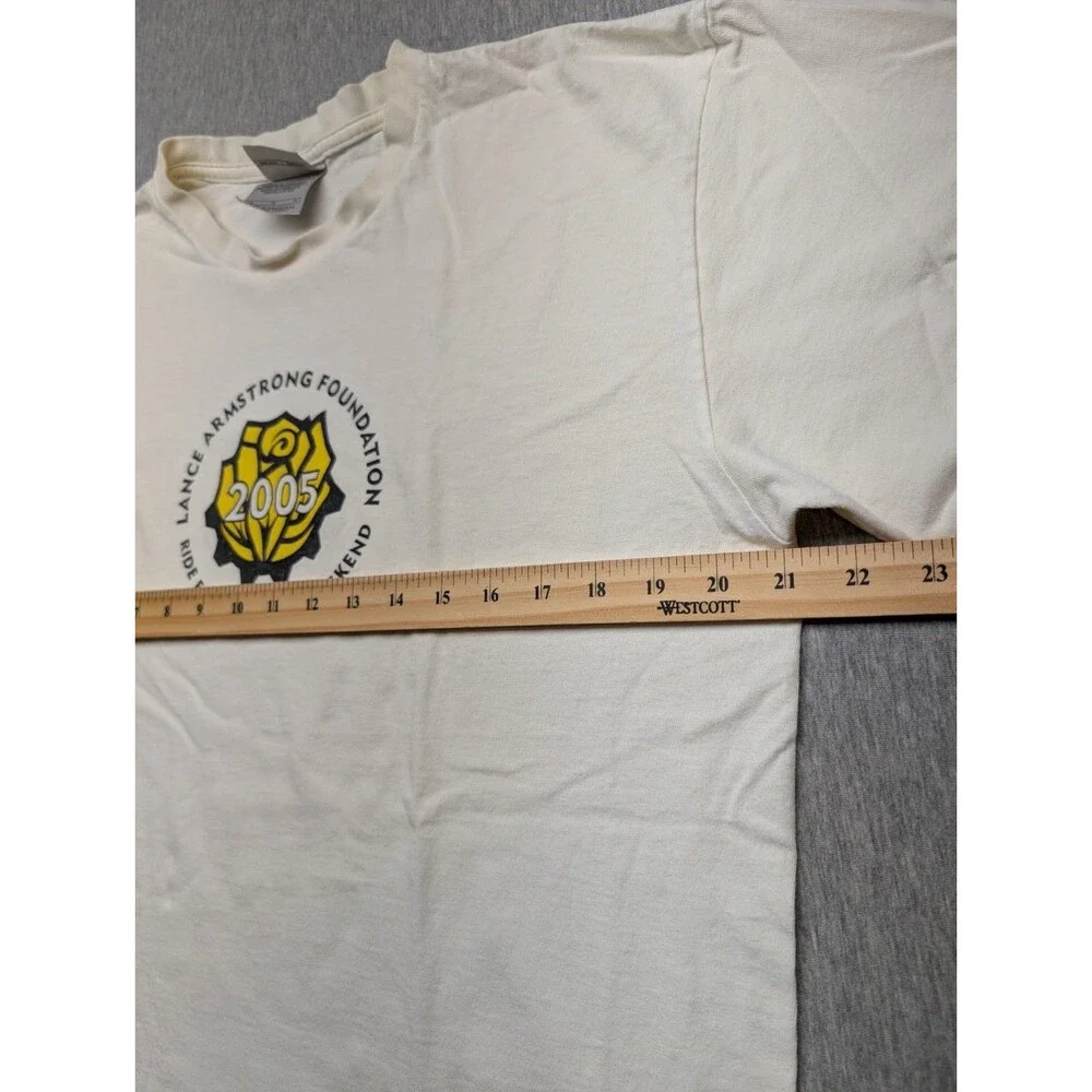 VTG Vintage Y2K Team Tag Nike 2005 Lance Armstrong Event Tee Size M White